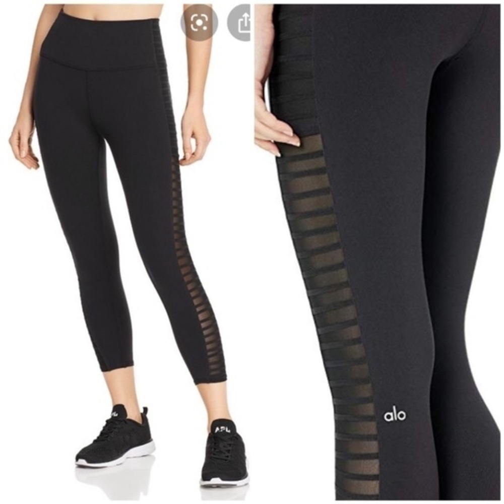ALO YOGA HIGH WAISTED CROPPED PRISM LEGGING Side Panel mesh banded